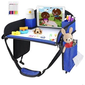 Kids Travel Tray with Blue and Black Design